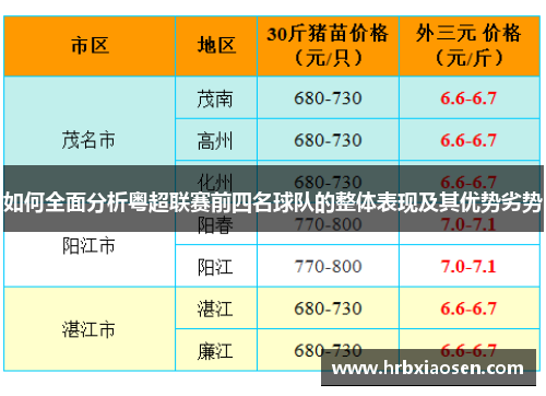 如何全面分析粤超联赛前四名球队的整体表现及其优势劣势